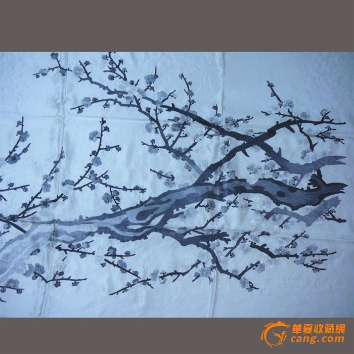 慕名湘绣 老刺绣收藏精品-墨绣报春图_慕名湘