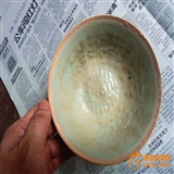 【小黄青花藏品】:出土宋代影青湖田窑一版工六盘花海水双鱼碗