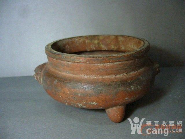 清代紫砂兽耳三乳足香炉