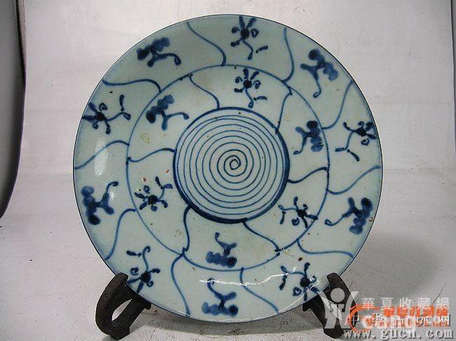 雍正灵芝云纹清花盘