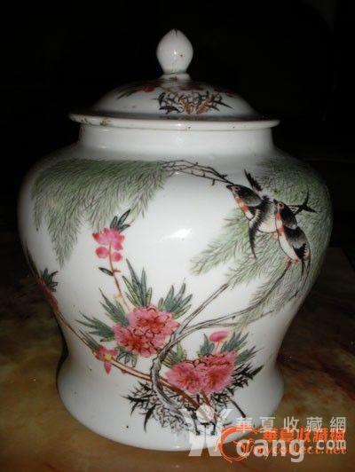 精美的民国时期名款◆金竹轩◆画粉彩花鸟将*罐 不老赔双!