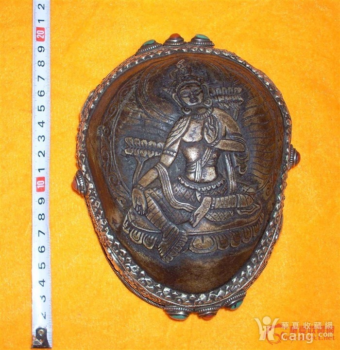 青藏高原稀有嘎巴拉头盖骨工艺品 (约16厘米左右)