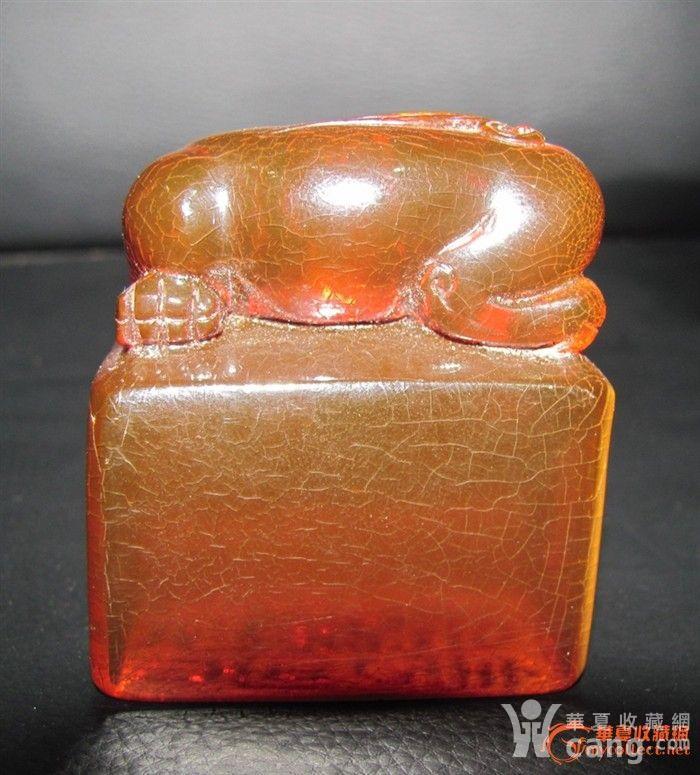 清代的 老琥珀 狮钮 老印章