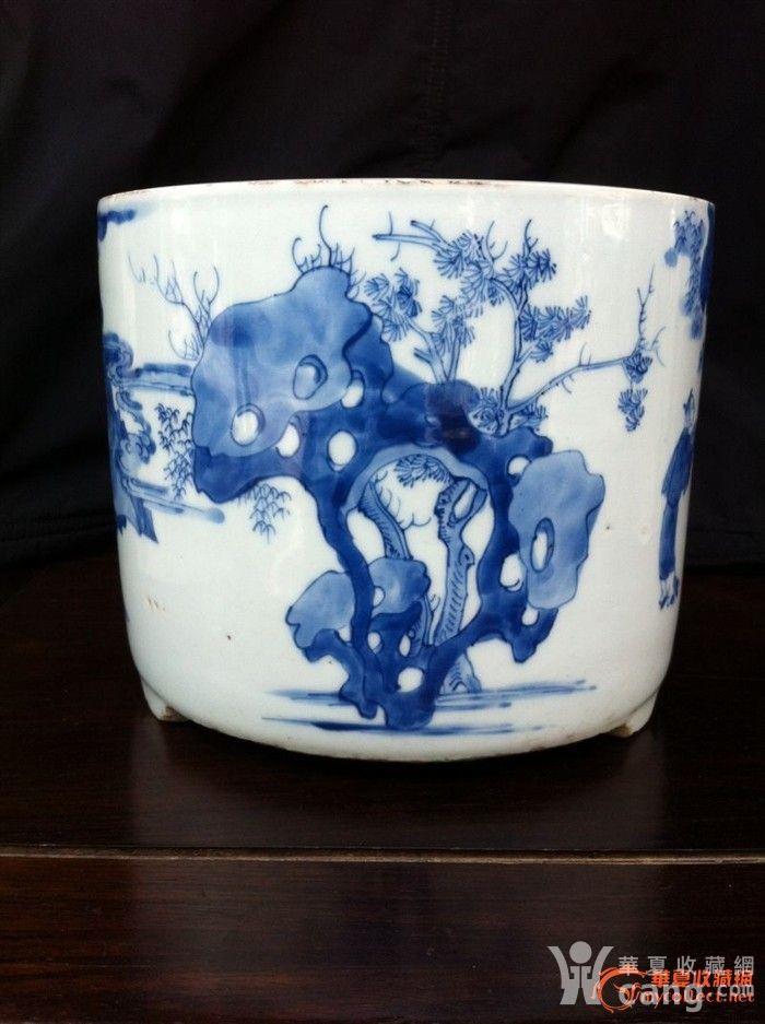 崇祯青花八仙祝寿三足香炉