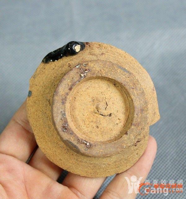 金元磁州窑铁锈花完整底足残片3---釉色深沉