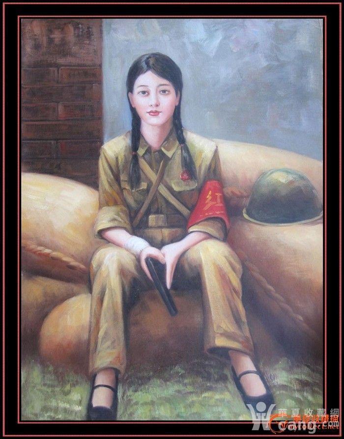 美女油画 红卫兵01
