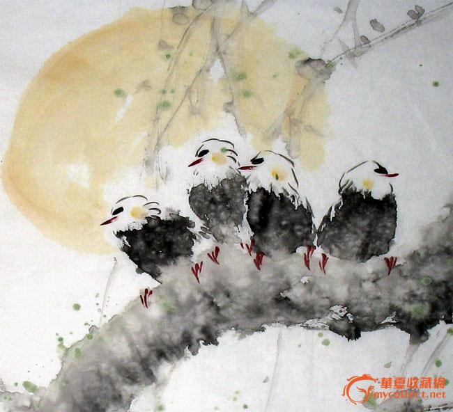 李自强花鸟画/春韵/四尺三开/书屋茶楼装饰/13258