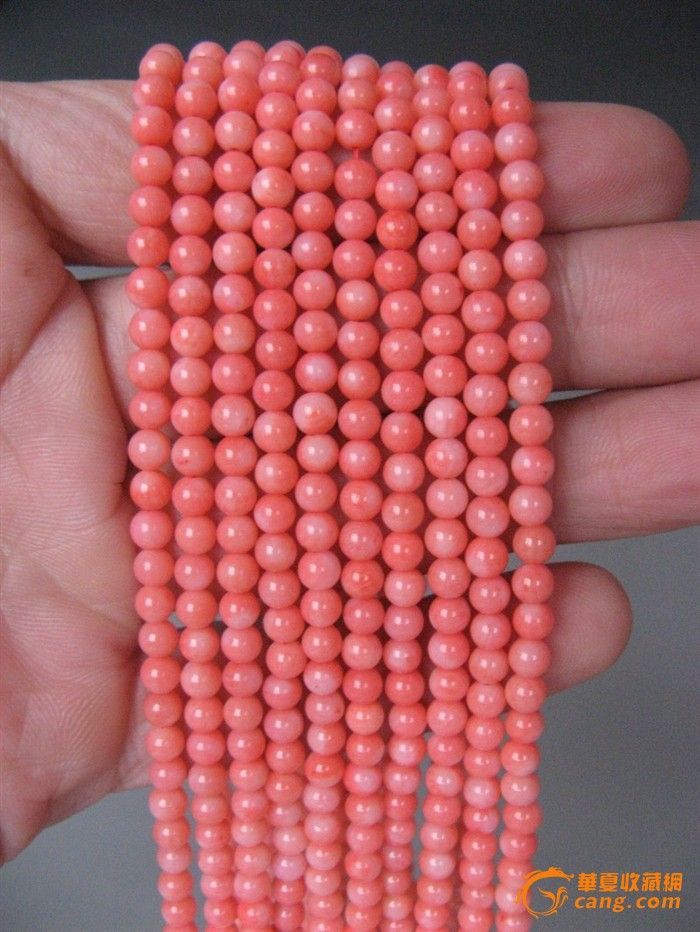 2a284直径0.4厘米105粒艳粉色珊瑚项链
