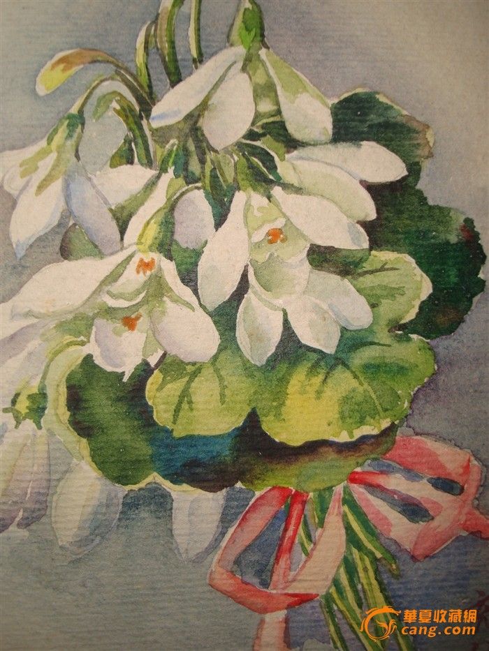 张充仁 水彩画 两张