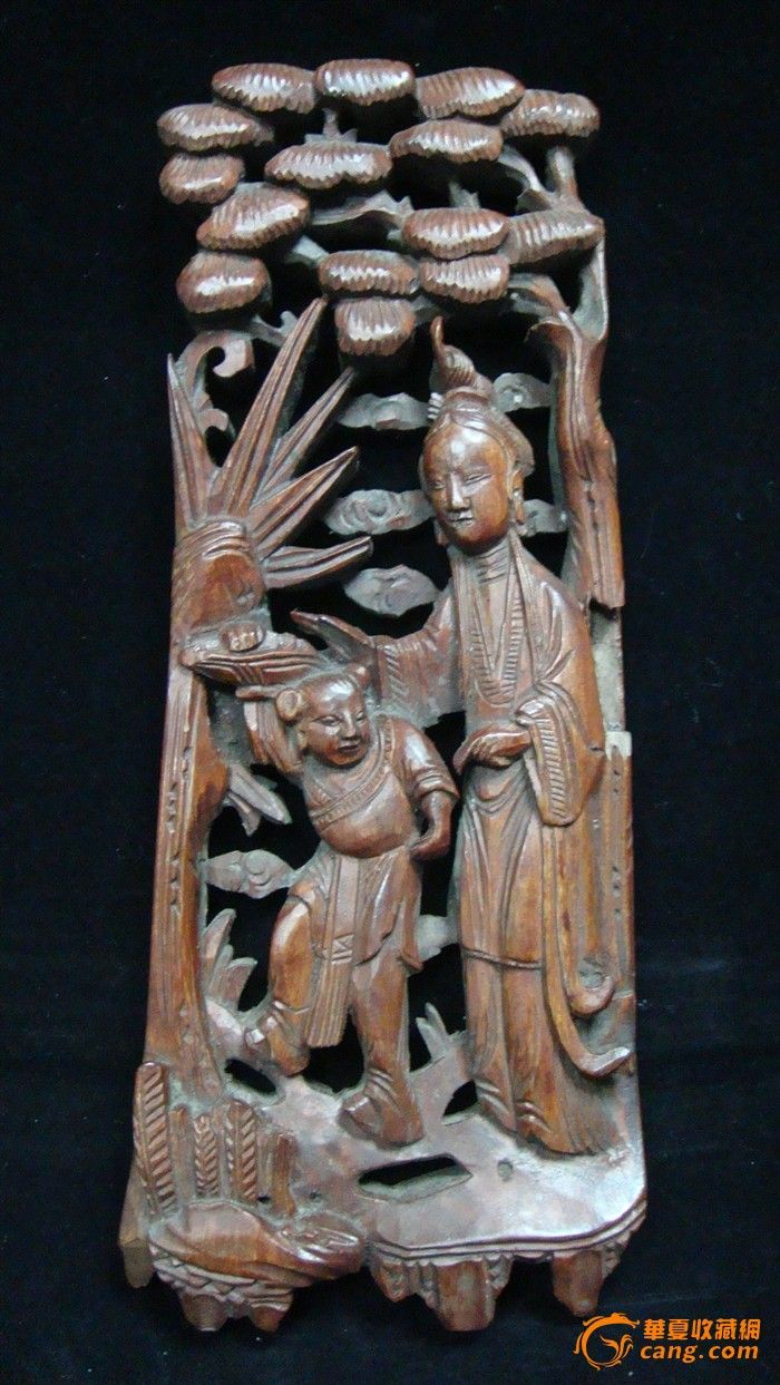 松下人物纹雕花板