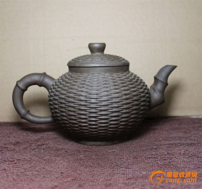 竹编纹紫砂壶