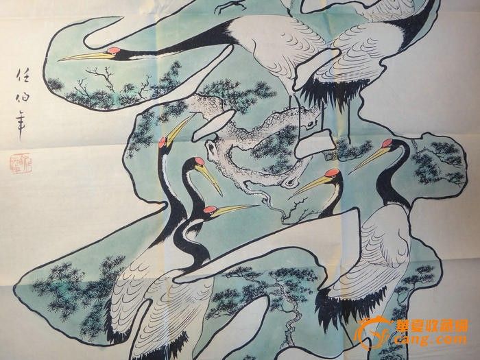 老画,任伯年的松鹤图