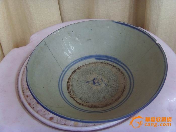 清代公鸡青花大碗