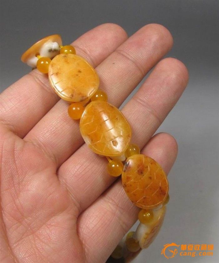 新疆和田玉籽料精雕乌龟男士手链