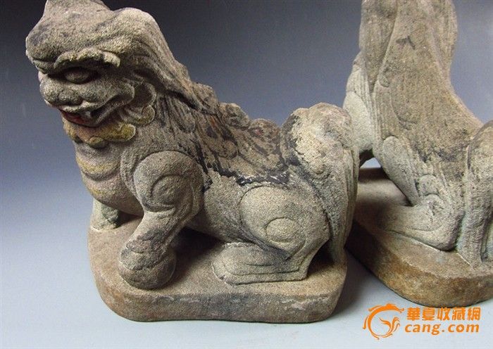 老石雕狮子,小狮子石雕,狮子雕塑_大山谷图库