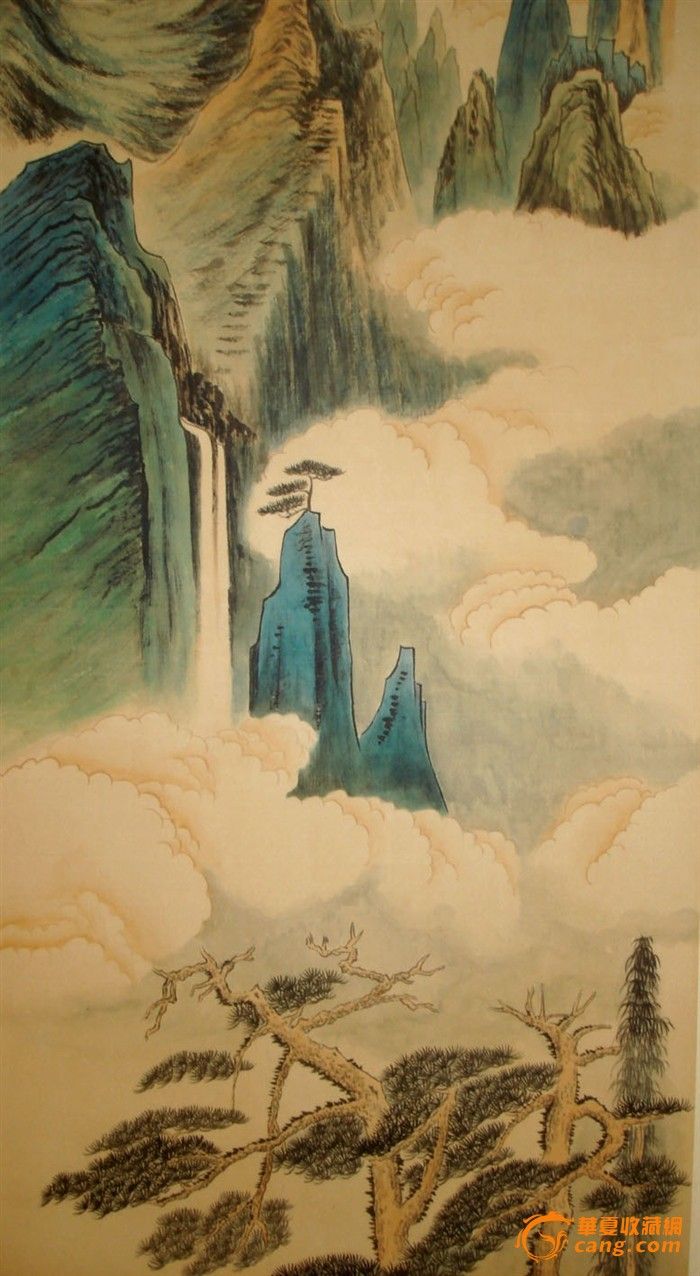 张大千山水四条屏