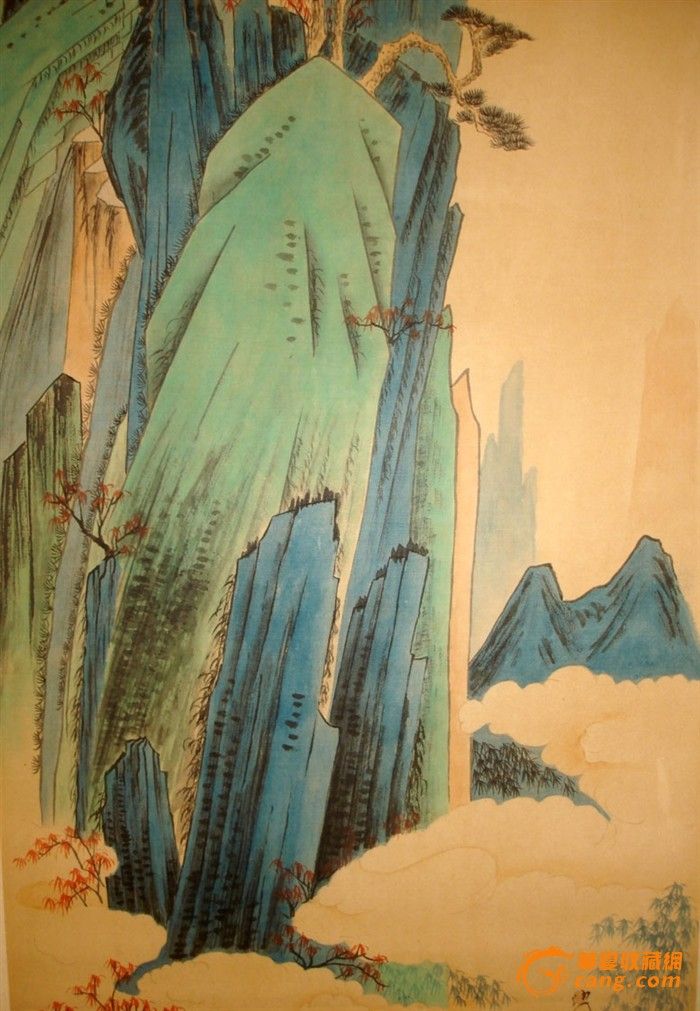 张大千山水四条屏