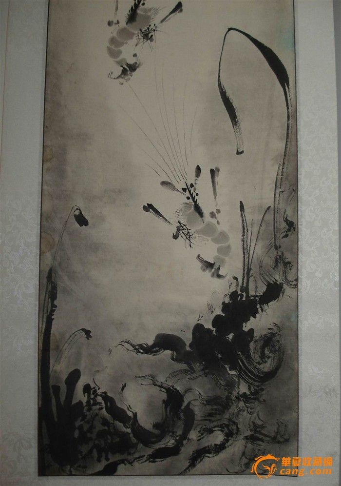 清末老画《虾》立轴