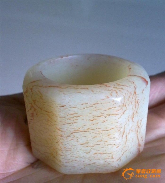 金丝沁 八面玲珑玉扳指