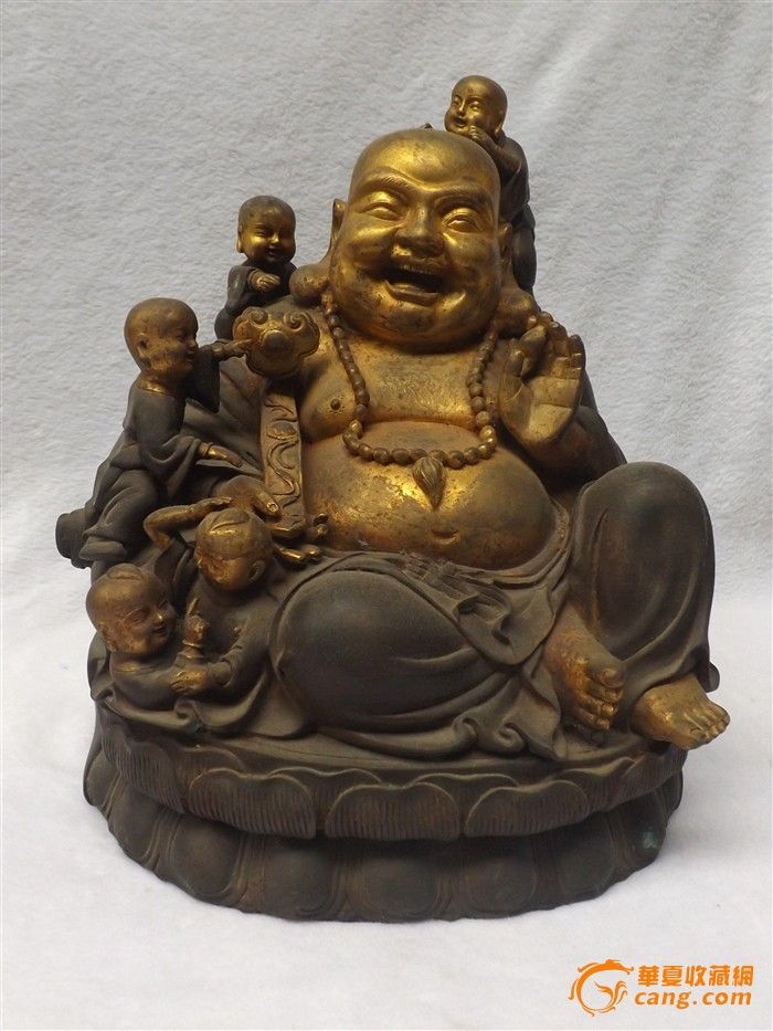 鎏金五子闹佛