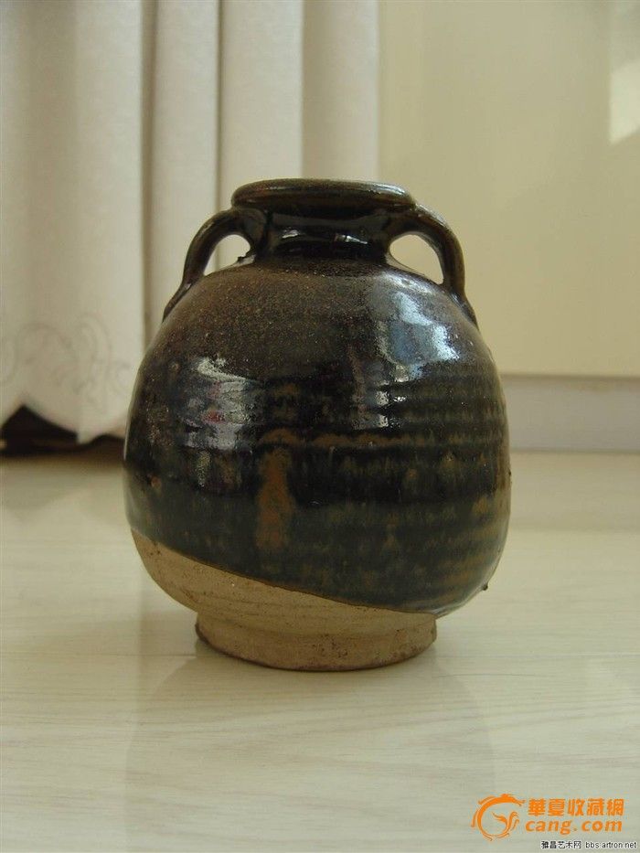 宋黑釉双系罐.高:14厘米