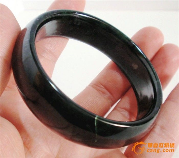 新疆和田玉纯天然黑碧玉手镯正品有瑕疵-12#【特价】