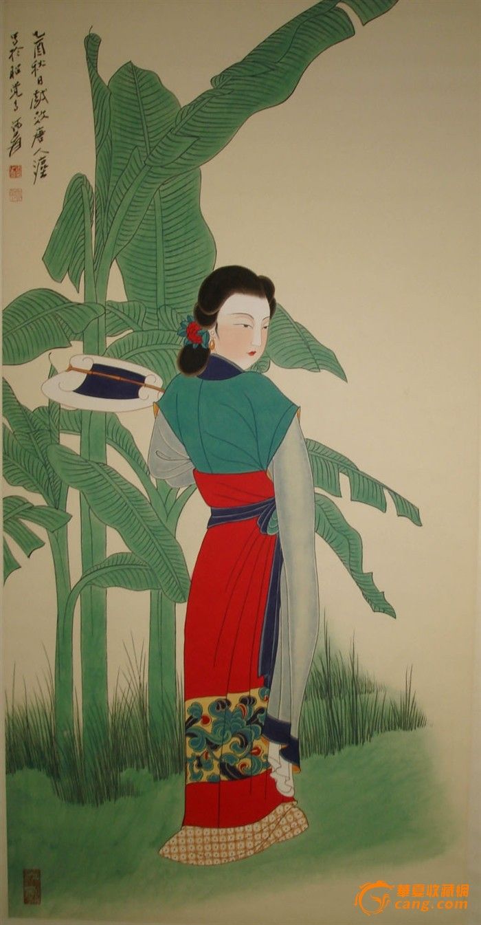 张大千 芭蕉仕女