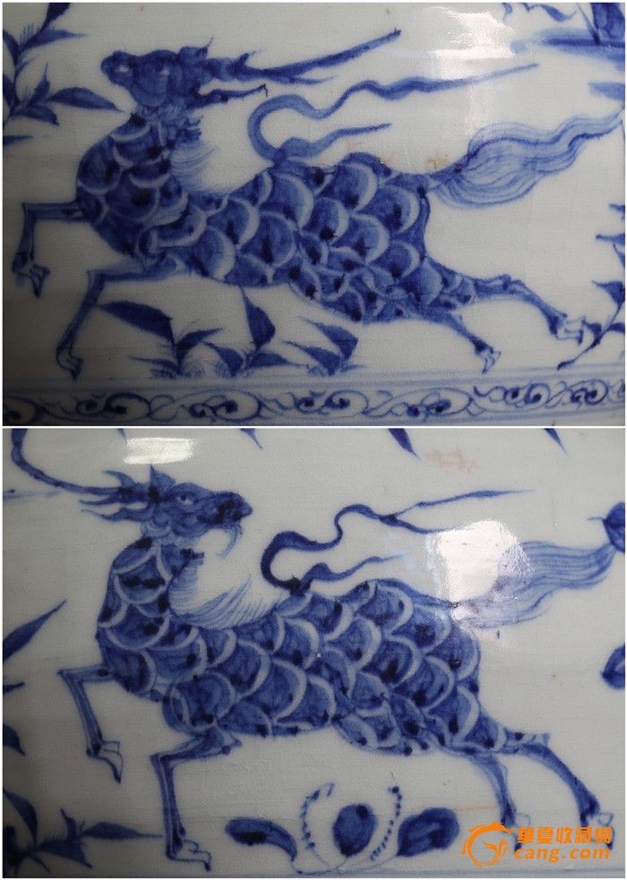 元青花山水瑞鹿纹带盖大罐.包老元代青花瓷.议价交易