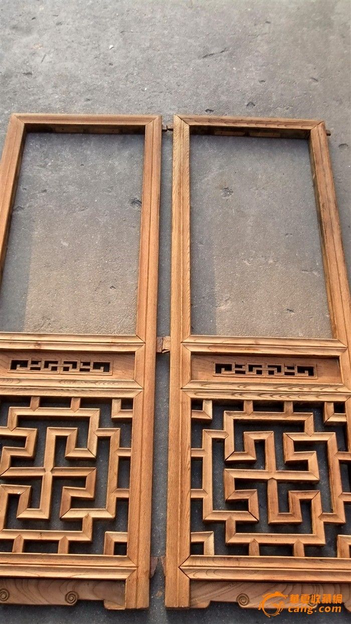 血榉木--"卍"字纹花格一对
