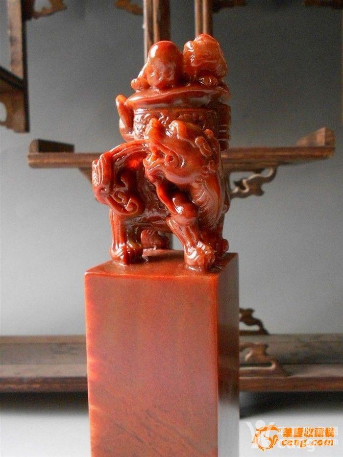 老坑高山朱砂冻石大印章