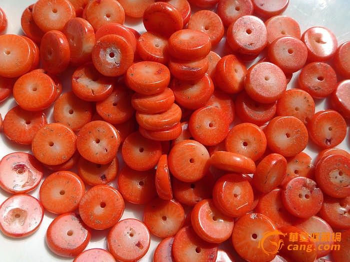 清代老天然孩儿面红珊瑚散珠