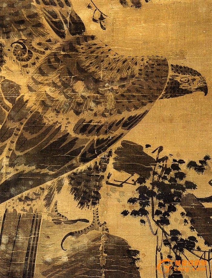 明-林良-双鹰图-绢本