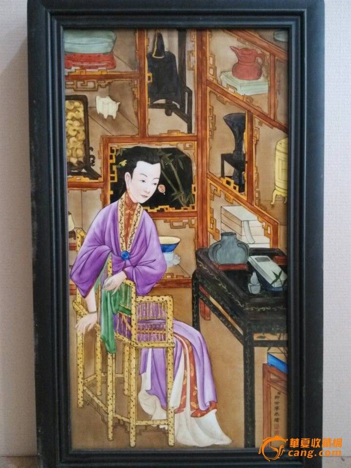 一套郎世宁工笔画乾隆十二妃画像瓷板