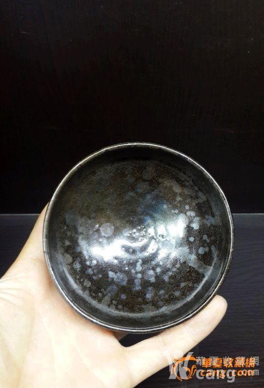鸡心品茶观曜变,,,元代磁州窑银油斑鸡心盏