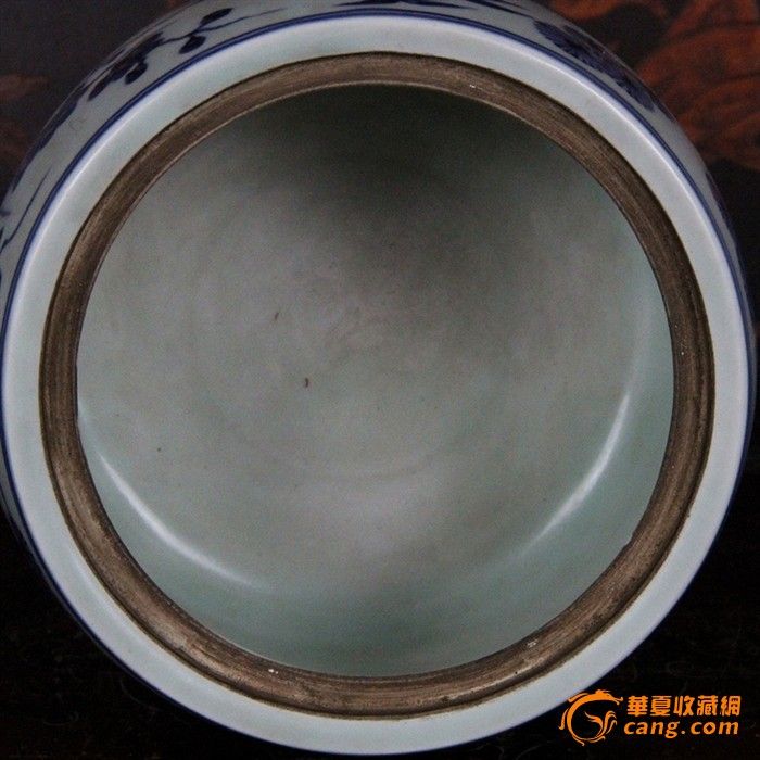 明青花松枝纹蛐蛐罐