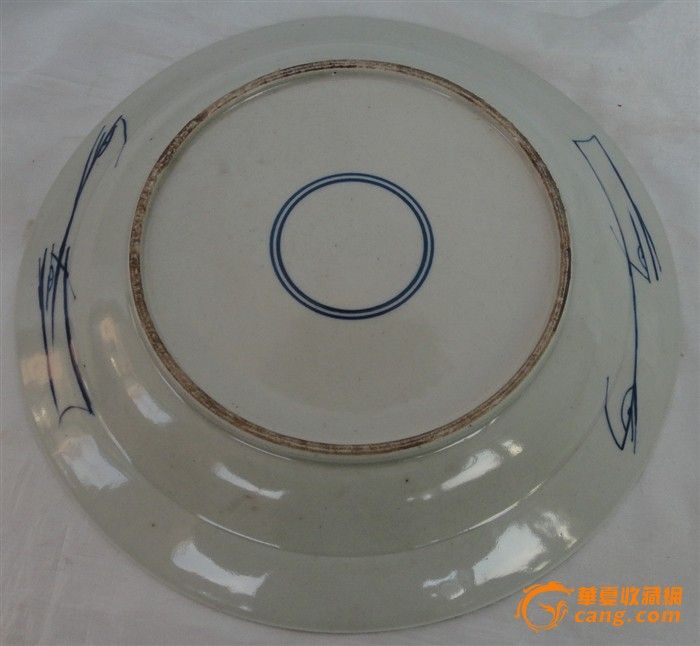 康熙民窑双圈款青花盘一对