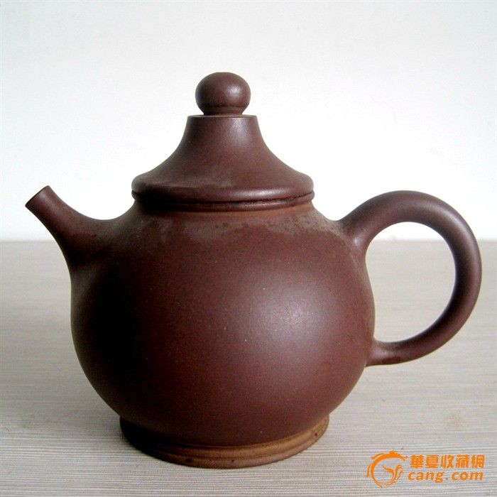 "中国宜兴"款~盖款"碧芳"高帽形圆珠钮紫砂壶~350cc
