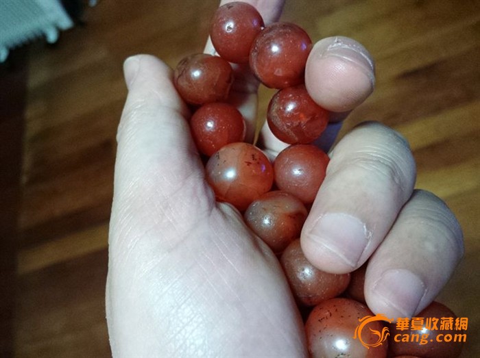 明代云南保山老南红玛瑙珠手链