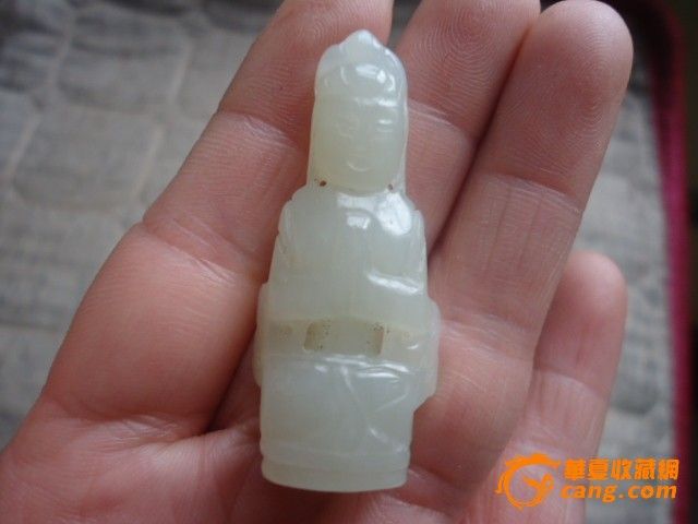 下乡收来的清代品相极好的玉观音