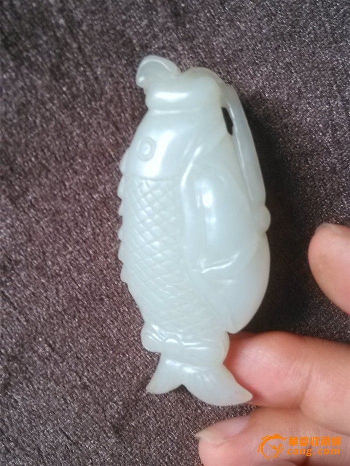 明清和田白玉玉鱼