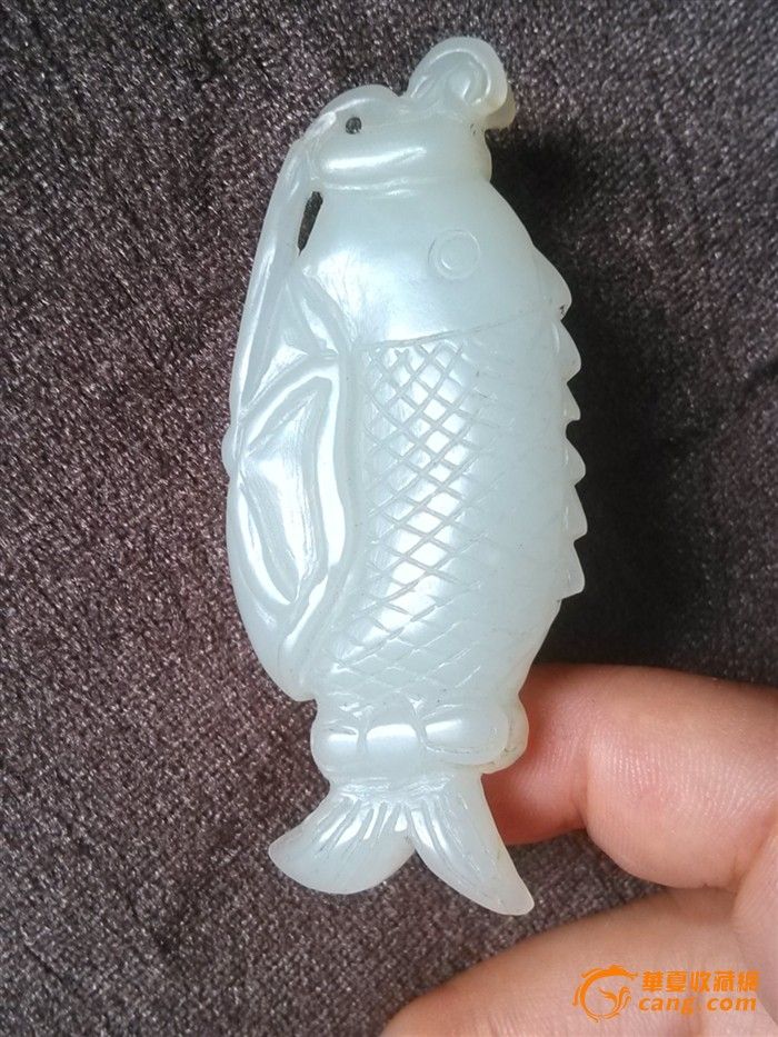 明清和田白玉玉鱼