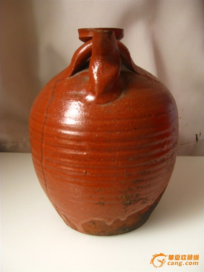 古拙大气之铁红釉执壶