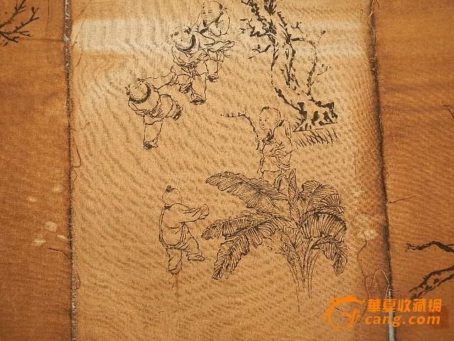 老画绢画四条屏_老画绢画四条屏价格_老画绢画四