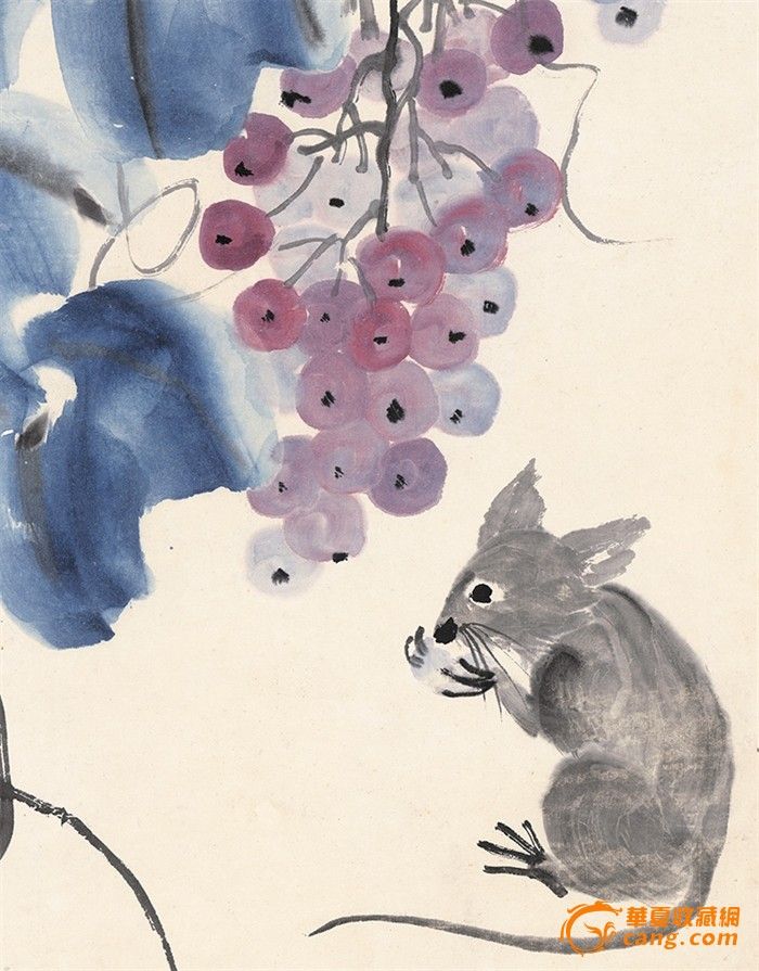 松鼠葡萄 齐白石
