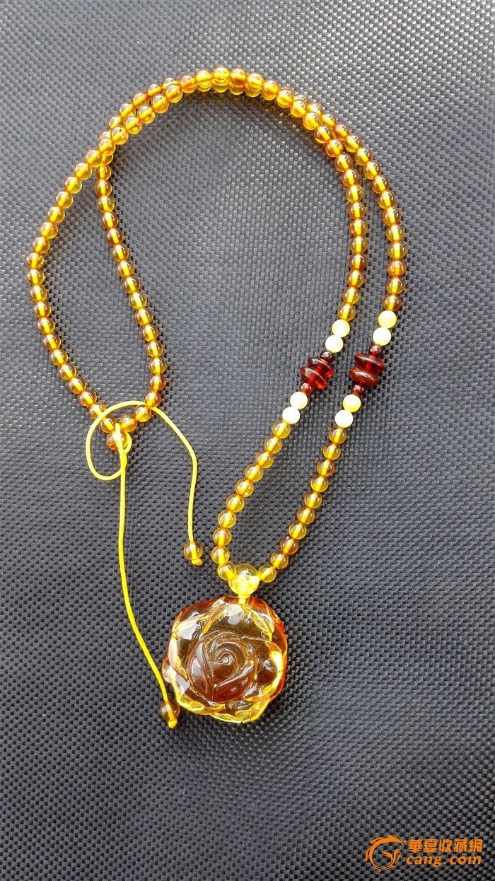 琥珀玫瑰项链