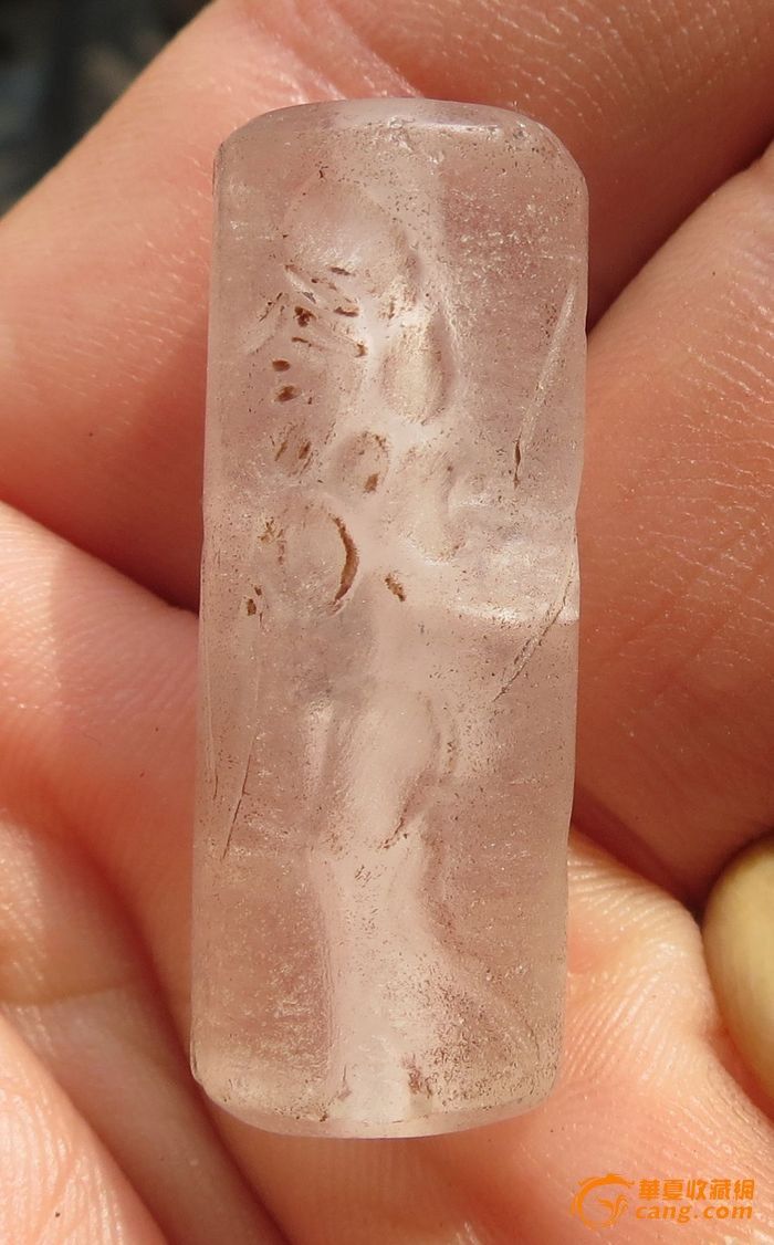 萨珊王朝老水晶滚印 珠299