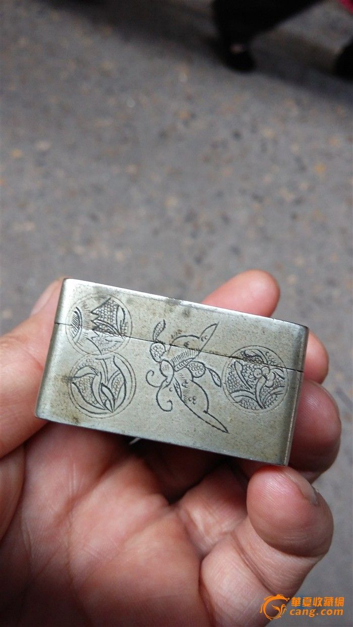 白铜福寿纹墨盒