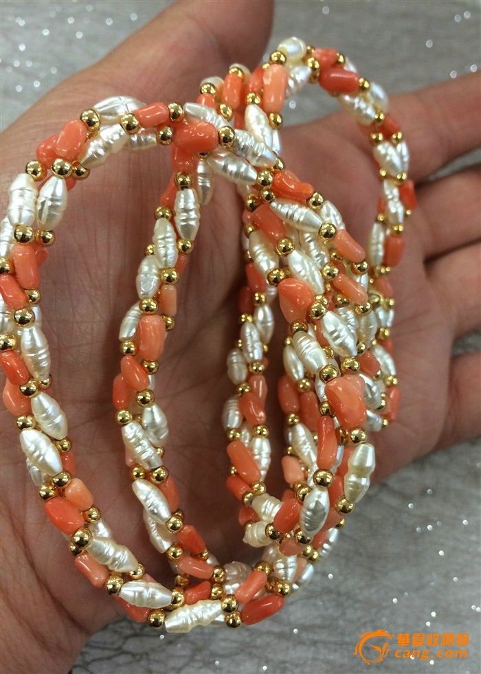 老外贸珊瑚 珍珠项链