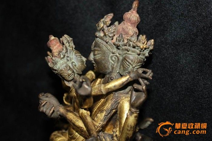 紫铜镏金欢喜佛