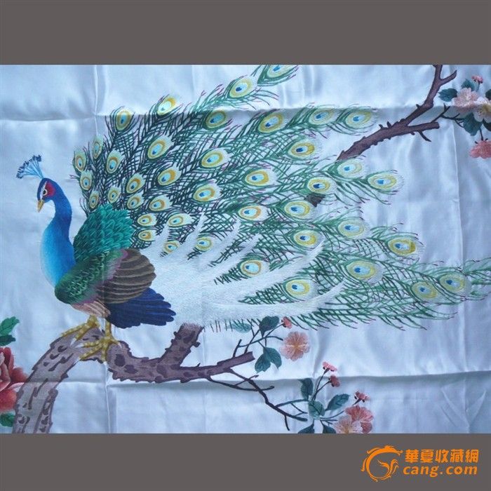 慕名湘绣 老刺绣收藏精品- 孔雀开屏越茑临风
